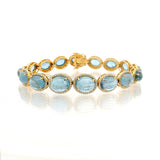 18K Gold Aquamarine and Diamond Bracelet