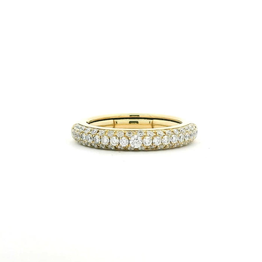 18K Gold Pave Diamond Stretch Ring