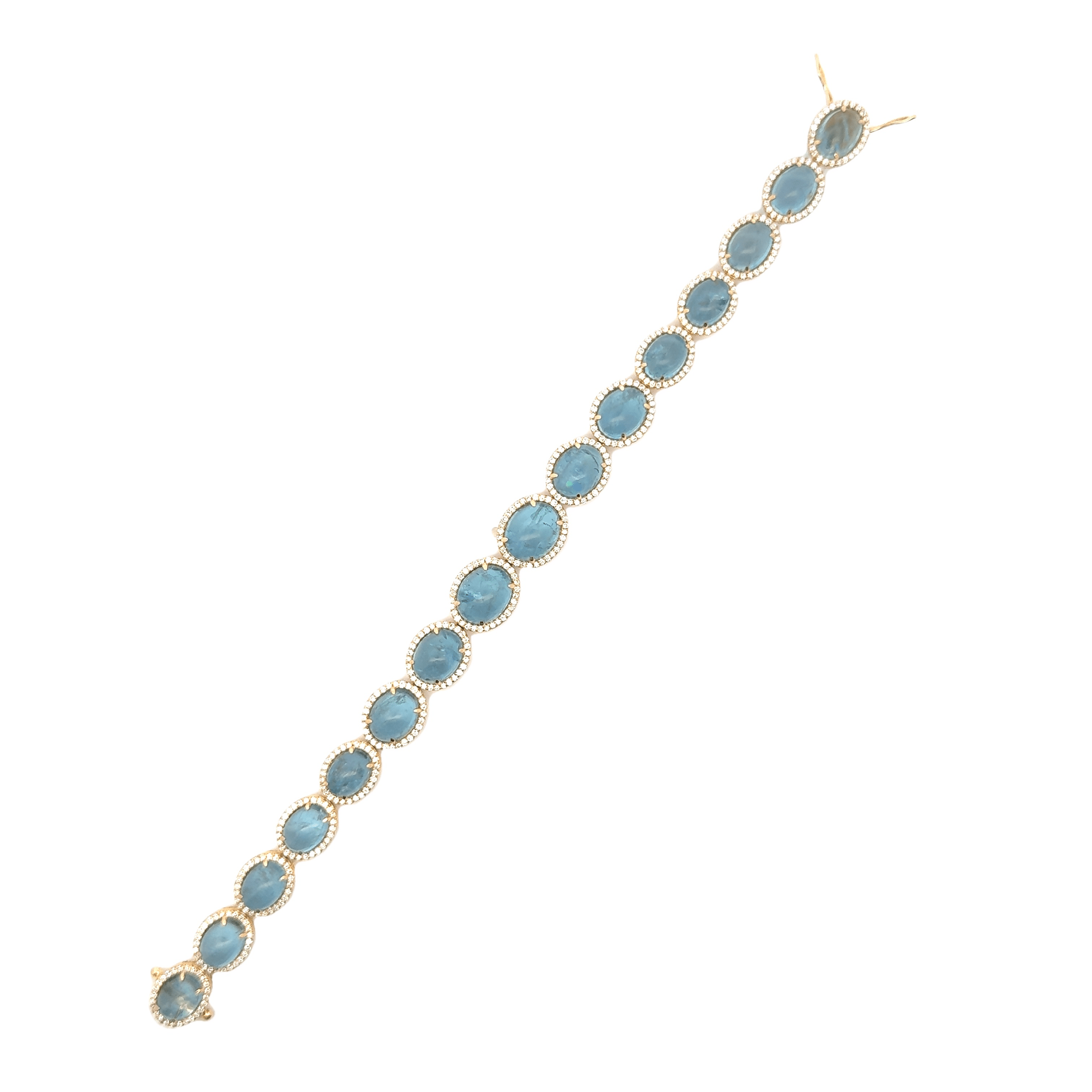 Bracelet 18K Gold Aquamarine and Diamond Bracelet