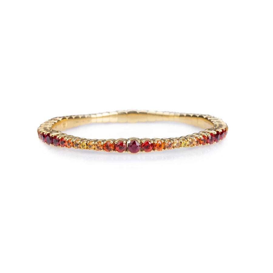 bracelet Stretch & Stack Ruby, Orange & Yellow Sapphire Ombre Tennis Bracelet