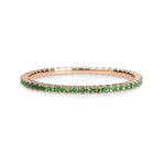 Bracelet XS:  45mm / Rose Gold / 8.55-10.83 Carats Green Tsavorites TW Stretch & Stack Green Tsavorite Tennis Bracelet, 8.55-18 Carats