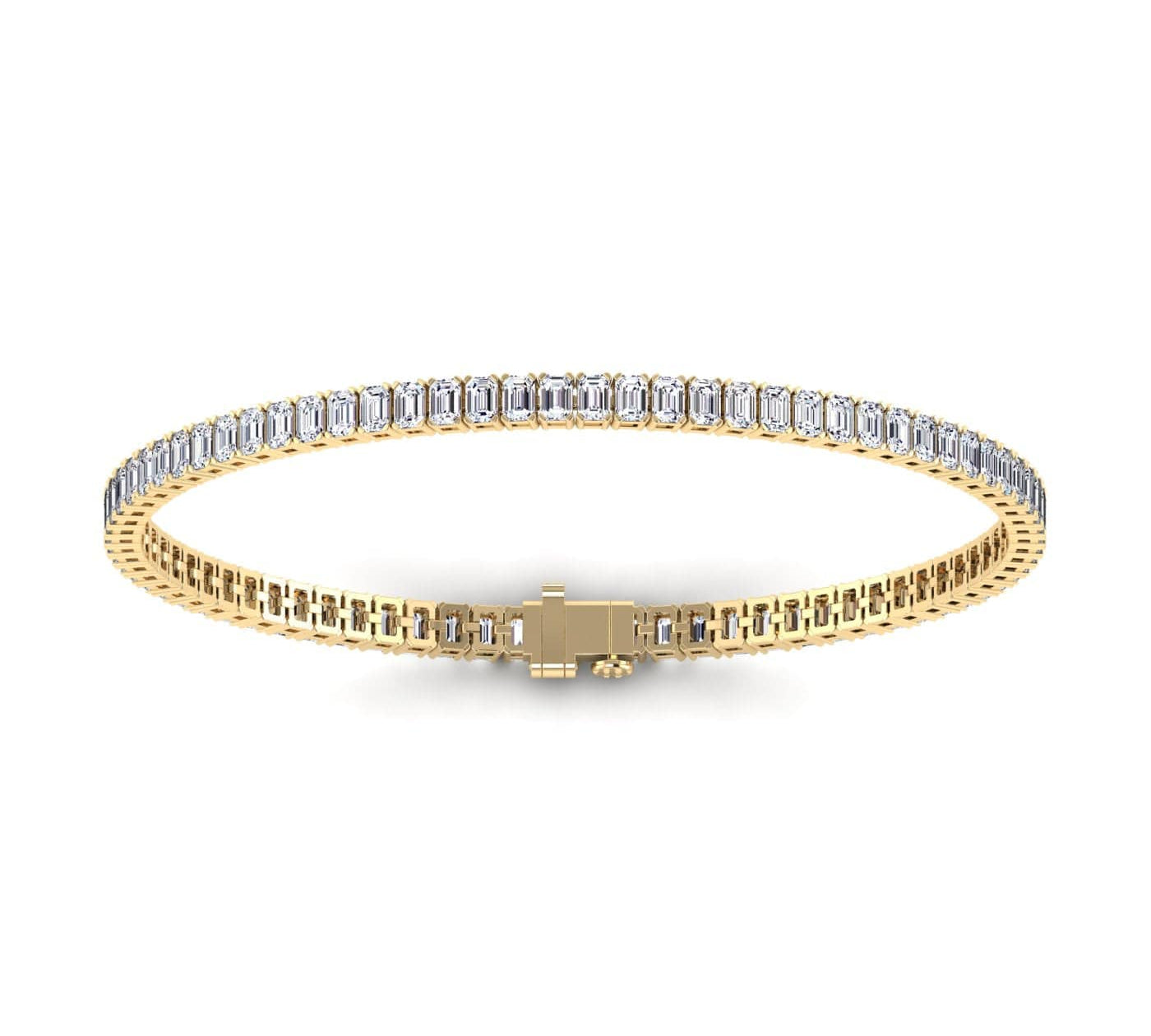 Bracelets 14K & 18K Gold Emerald Cut DiamondTennis Bracelet 6-7 ct, 4-prong setting, Lab Grown