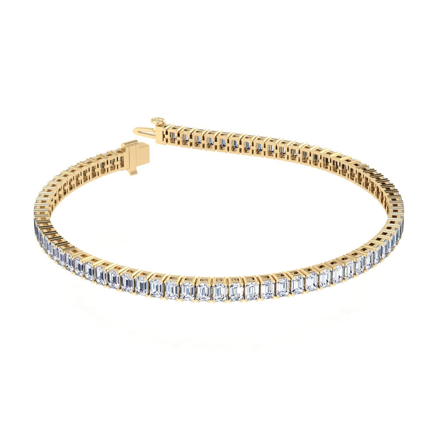 Bracelets 14K & 18K Gold Emerald Cut DiamondTennis Bracelet 6-7 ct, 4-prong setting, Lab Grown