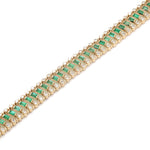 Bracelets 14K & 18K Gold Emerald Dot-Dash Bracelet