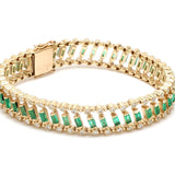 Bracelets 14K & 18K Gold Emerald Dot-Dash Bracelet