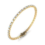 Bracelets 14K & 18K Gold horizontal Baguette Cut DiamondTennis Bracelet 7 ct, 4-prong setting, Lab Grown