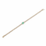 Bracelets 14K Gold Emerald and Pave-Diamond Cuban Link Chain Bracelet