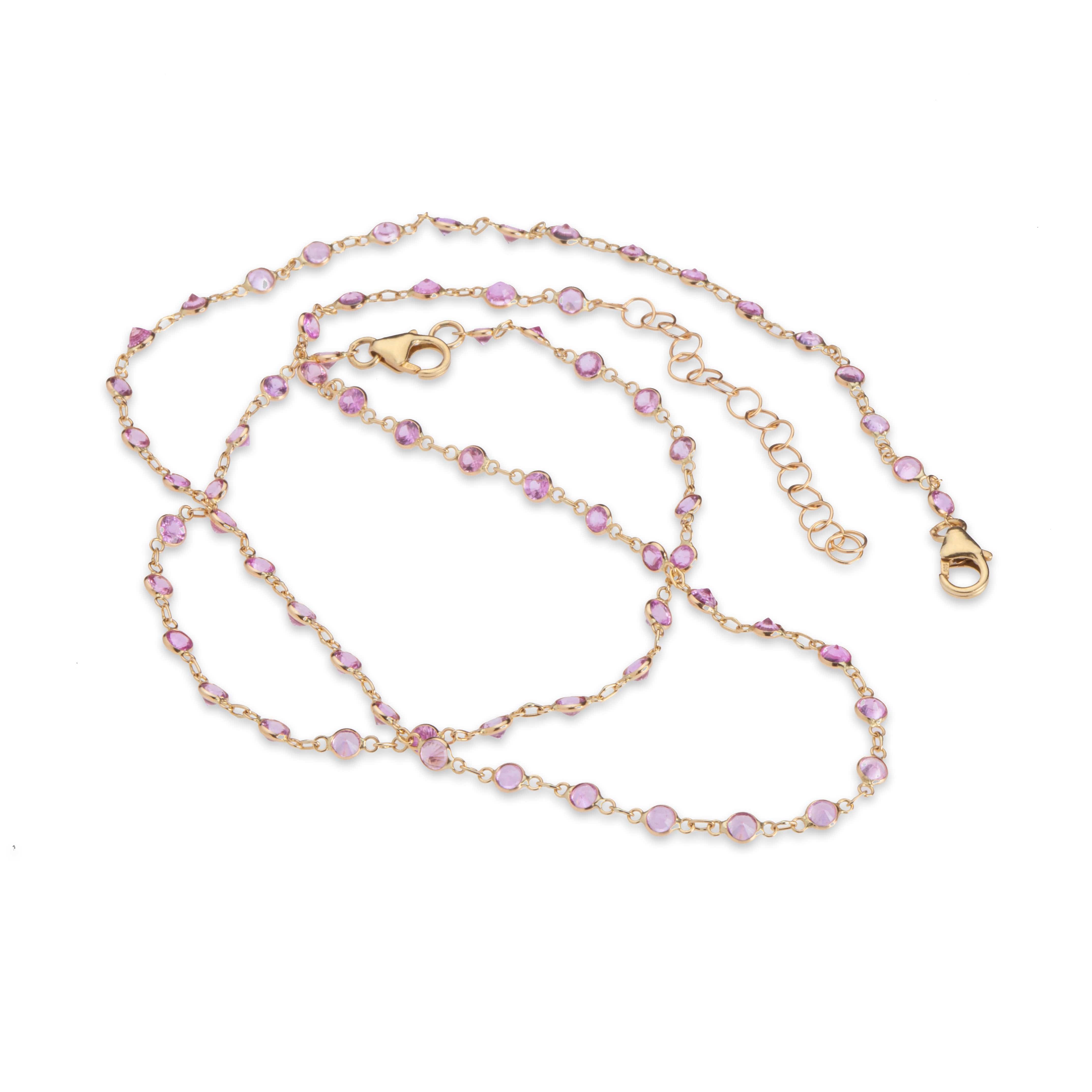 Bracelets 14K Gold Pink Sapphire Strand Bracelet