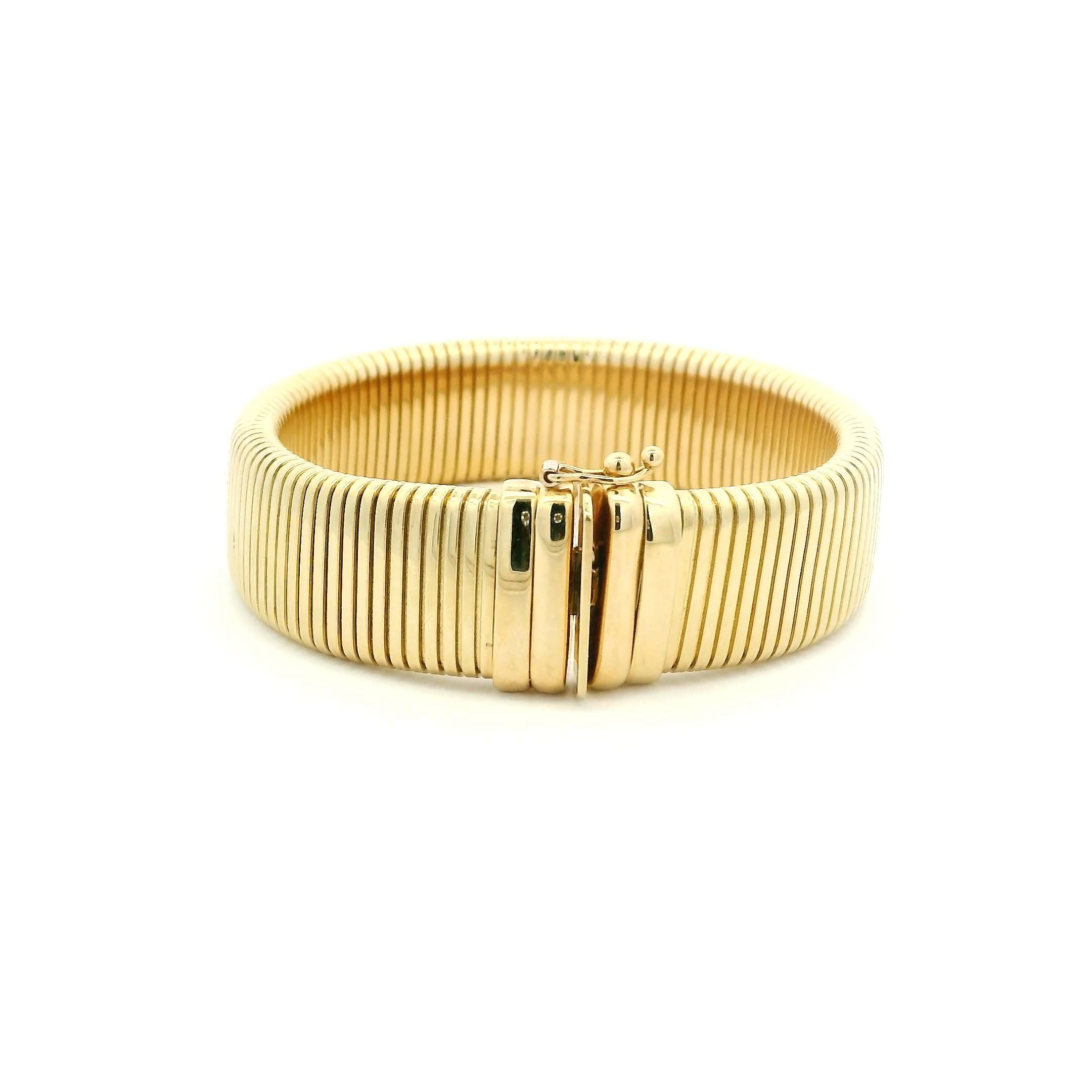 Bracelets 14K Gold Rolling Ribbed Bracelet