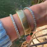 Bracelets 14K Gold Rolling Ribbed Bracelet