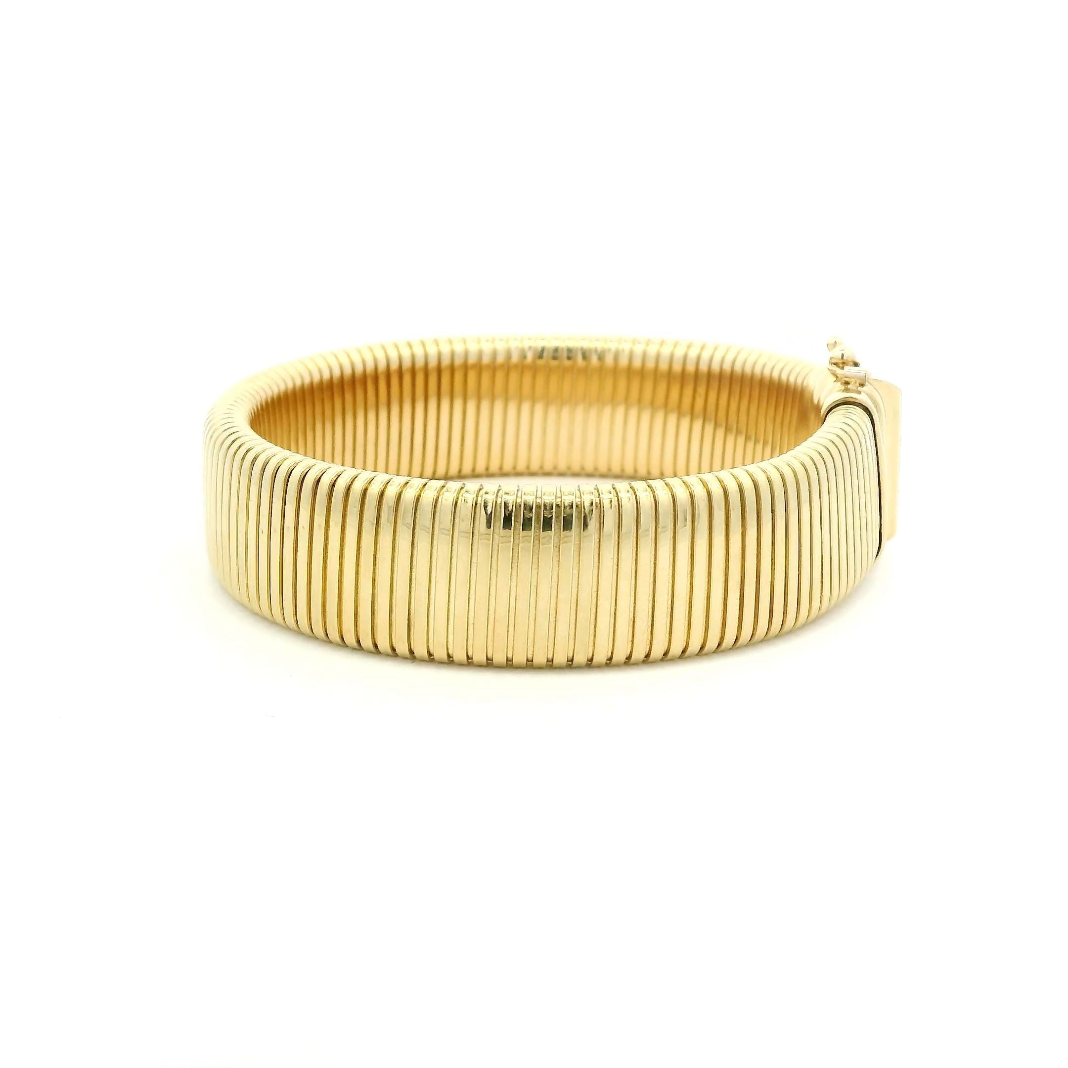 Bracelets 14K Gold Rolling Ribbed Bracelet