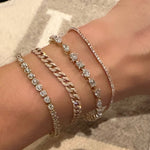 Bracelets 14K or 18K Gold and Diamond 4.49 ct Tennis Bracelet Bezel Set