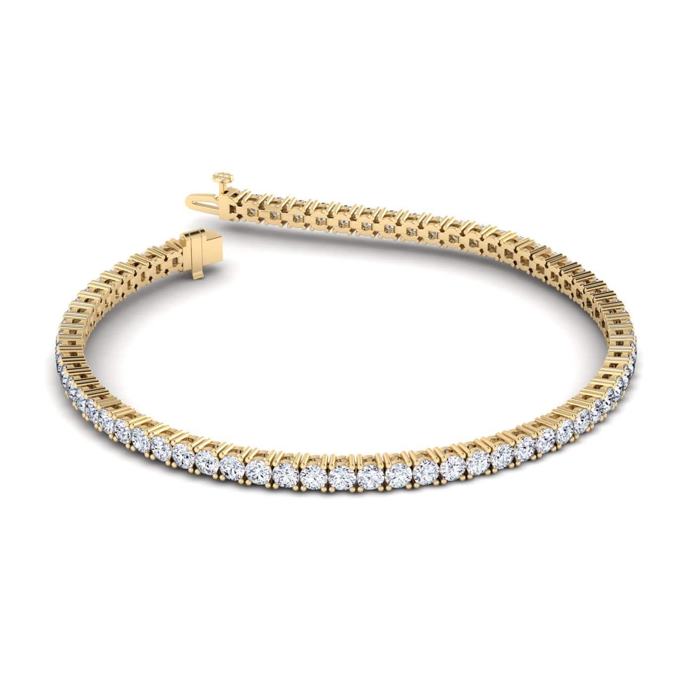 Bracelets 14K or 18K Gold Diamond Medium/Large Tennis Bracelet 4 ct 4-prong setting, Lab Grown