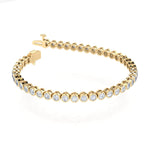 Bracelets 14K or 18K Gold Diamond Tennis Bracelet 2 ct bezel set, Lab Grown