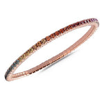 Bracelets 18K Gold Stretch Rainbow Sapphire Tennis Bracelet, 2.25-8.58 Carats