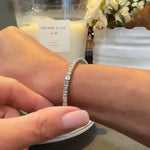 Bracelets 18K Gold Stretch & Stack Emerald Cut  Diamond Tennis Bracelet, 8.0 Carats