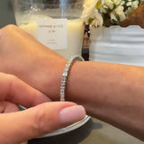 Bracelets 18K Gold Stretch & Stack Emerald Cut  Diamond Tennis Bracelet, 8.0 Carats