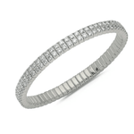 Bracelets 18K Stretch Round Double Diamond Tennis Bracelet, 5.54-7.5 Carats, Lab Grown