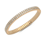 Bracelets 18K Stretch Round Double Diamond Tennis Bracelet, 5.54-7.5 Carats, Natural Mined Diamonds