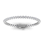 Bracelets 6.5" / White Gold / 14K 14K or 18K Gold Diamond Tennis Bracelet 2 ct bezel set, Lab Grown