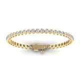 Bracelets 6.5" / Yellow Gold / 14K 14K or 18K Gold Diamond Tennis Bracelet 2 ct bezel set, Lab Grown