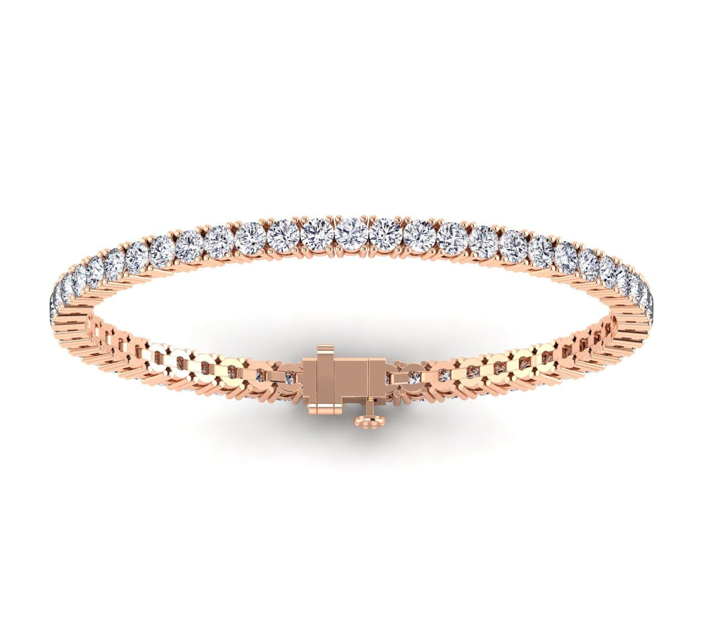 Bracelets 6" / Rose Gold / 14K 14K & 18K Gold Diamond Large Tennis Bracelet 4.8 ct, 4-prong setting, Lab Grown