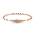 Bracelets 6" / Rose Gold / 14K 14K & 18K Gold horizontal Baguette Cut DiamondTennis Bracelet 7 ct, 4-prong setting, Lab Grown