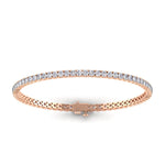 Bracelets 6" / Rose Gold / 14K 14K or 18K Gold Diamond Medium/Large Tennis Bracelet 4 ct 4-prong setting, Lab Grown