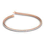 Bracelets 6" / Rose Gold / 14K 14K or 18K Gold Diamond Small Tennis Bracelet 2 ct 4-prong setting, Lab Grown