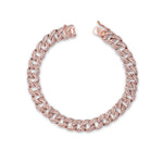 Bracelets 6" / Rose Gold Large 14K Gold and Micro-Pave Diamond Cuban Chain Bracelet Signature Piece