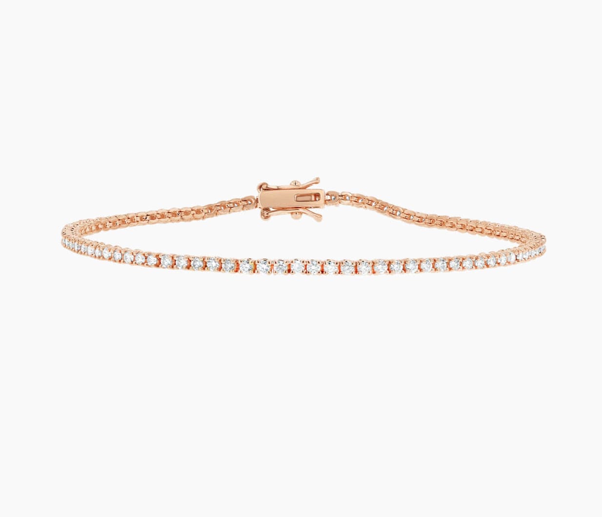 Bracelets 6" / rose gold Mini 14K Gold and Diamond Tennis Bracelet  1-1.3 ct 4-Prong Setting