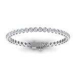 Bracelets 6" / White Gold / 14K 14K Gold and Diamond 6 ct Tennis Bracelet Bezel Set, Lab Grown