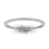 Bracelets 6" / White Gold / 14K 14K Gold and Diamond 6 ct Tennis Bracelet Bezel Set, Lab Grown