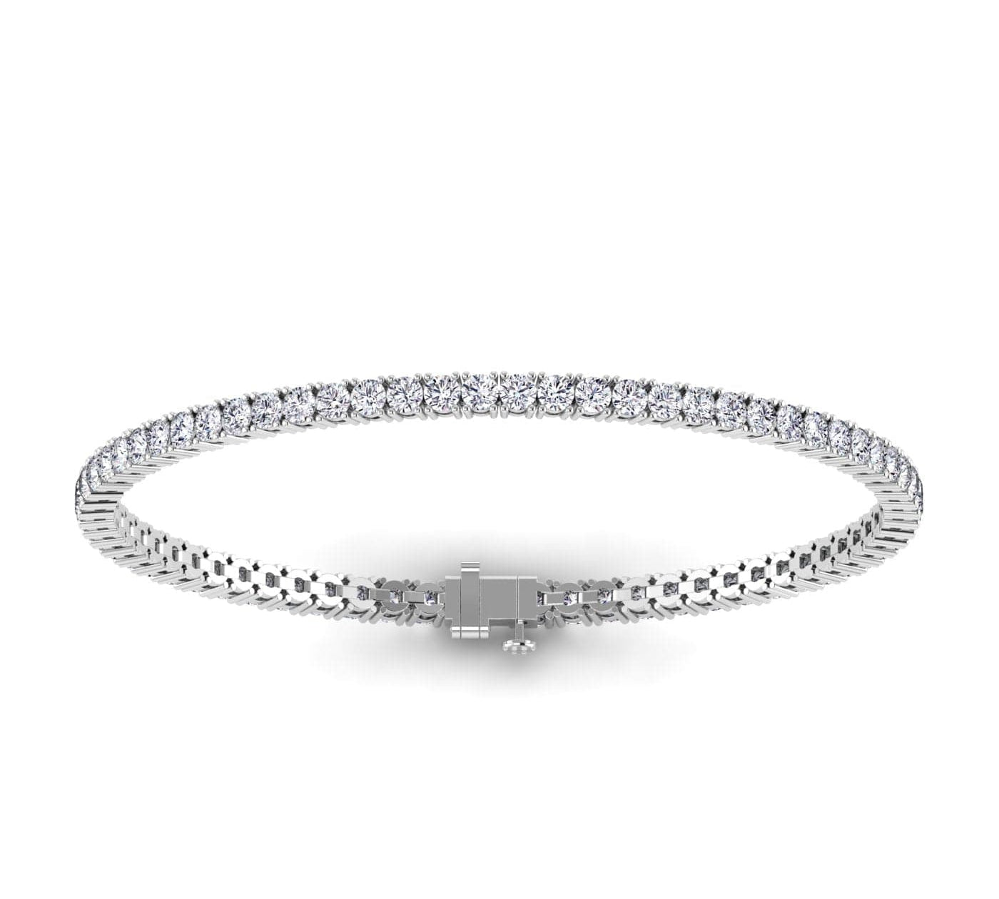 Bracelets 6" / White Gold / 14K 14K or 18K Gold Diamond Medium/Large Tennis Bracelet 4 ct 4-prong setting, Lab Grown