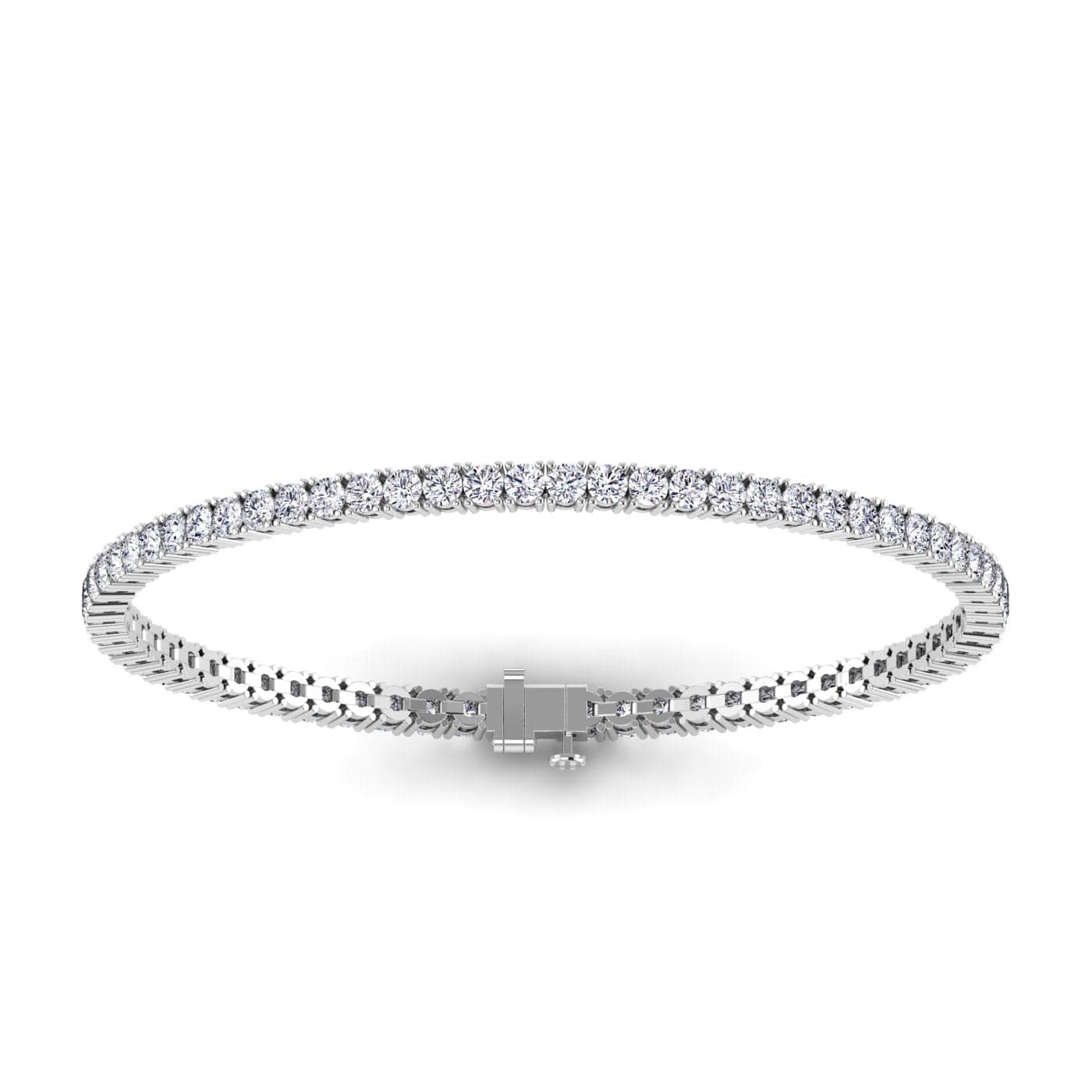 Bracelets 6" / White Gold / 14K 14K or 18K Gold Diamond Medium/Large Tennis Bracelet 4 ct 4-prong setting, Lab Grown