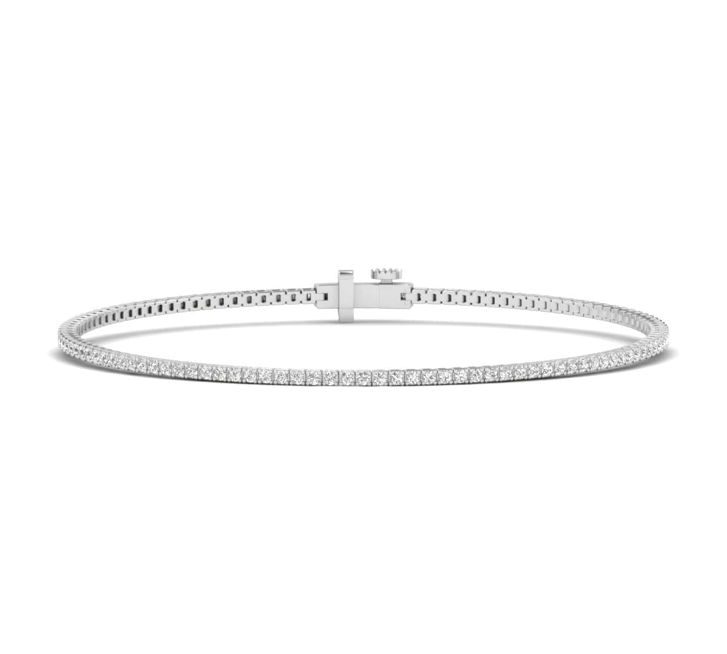 Bracelets 6" / White Gold / 14K 14K or 18K Gold Diamond Mini Tennis Bracelet 1.4 ct 4-prong setting, Lab Grown