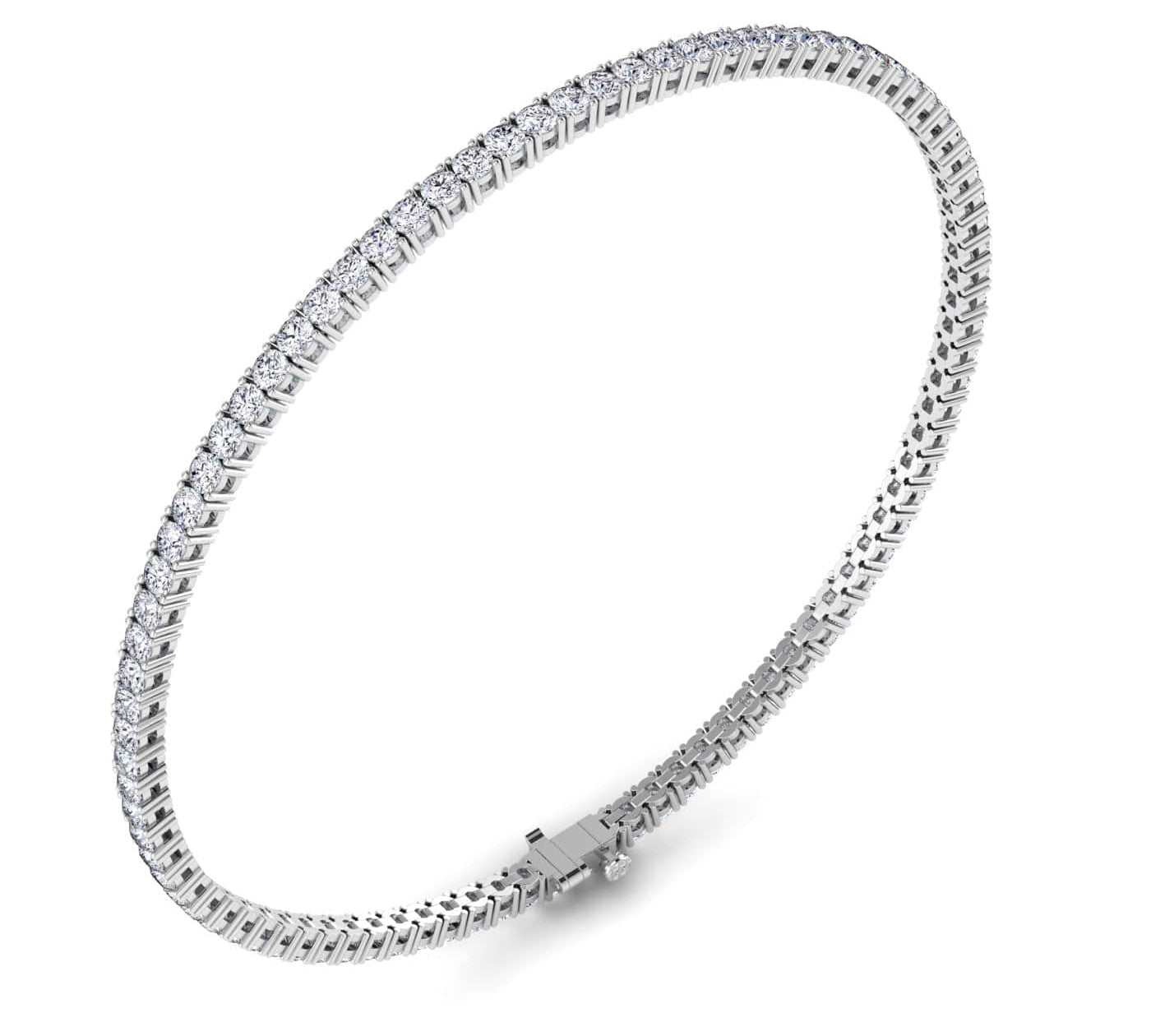 Bracelets 6" / White Gold / 14K 14K or 18K Gold Diamond Small Tennis Bracelet 2 ct 4-prong setting, Lab Grown