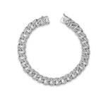 Bracelets 6" / White Gold Large 14K Gold and Micro-Pave Diamond Cuban Chain Bracelet Signature Piece