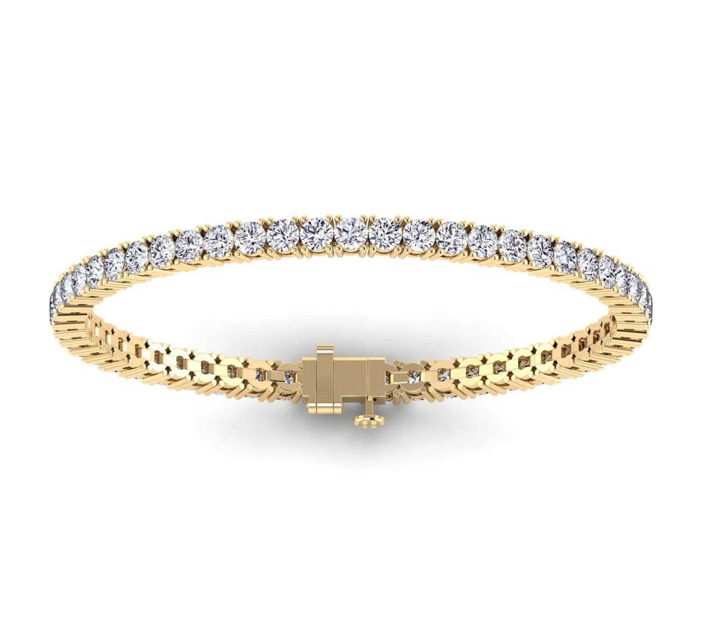 Bracelets 6" / Yellow Gold / 14K 14K & 18K Gold Diamond Large Tennis Bracelet 4.8 ct, 4-prong setting, Lab Grown