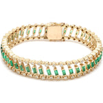 Bracelets 6" / yellow gold / 14K 14K & 18K Gold Emerald Dot-Dash Bracelet