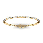 Bracelets 6" / Yellow Gold / 14K 14K & 18K Gold horizontal Baguette Cut DiamondTennis Bracelet 7 ct, 4-prong setting, Lab Grown