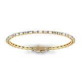 Bracelets 6" / Yellow Gold / 14K 14K & 18K Gold horizontal Baguette Cut DiamondTennis Bracelet 7 ct, 4-prong setting, Lab Grown