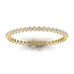 Bracelets 6" / Yellow Gold / 14K 14K Gold and Diamond 6 ct Tennis Bracelet Bezel Set, Lab Grown