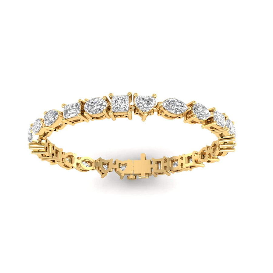 Diana Champagne Diamond Tennis Bracelet in 18k White Gold Vermeil - ROSCE  Jewelers