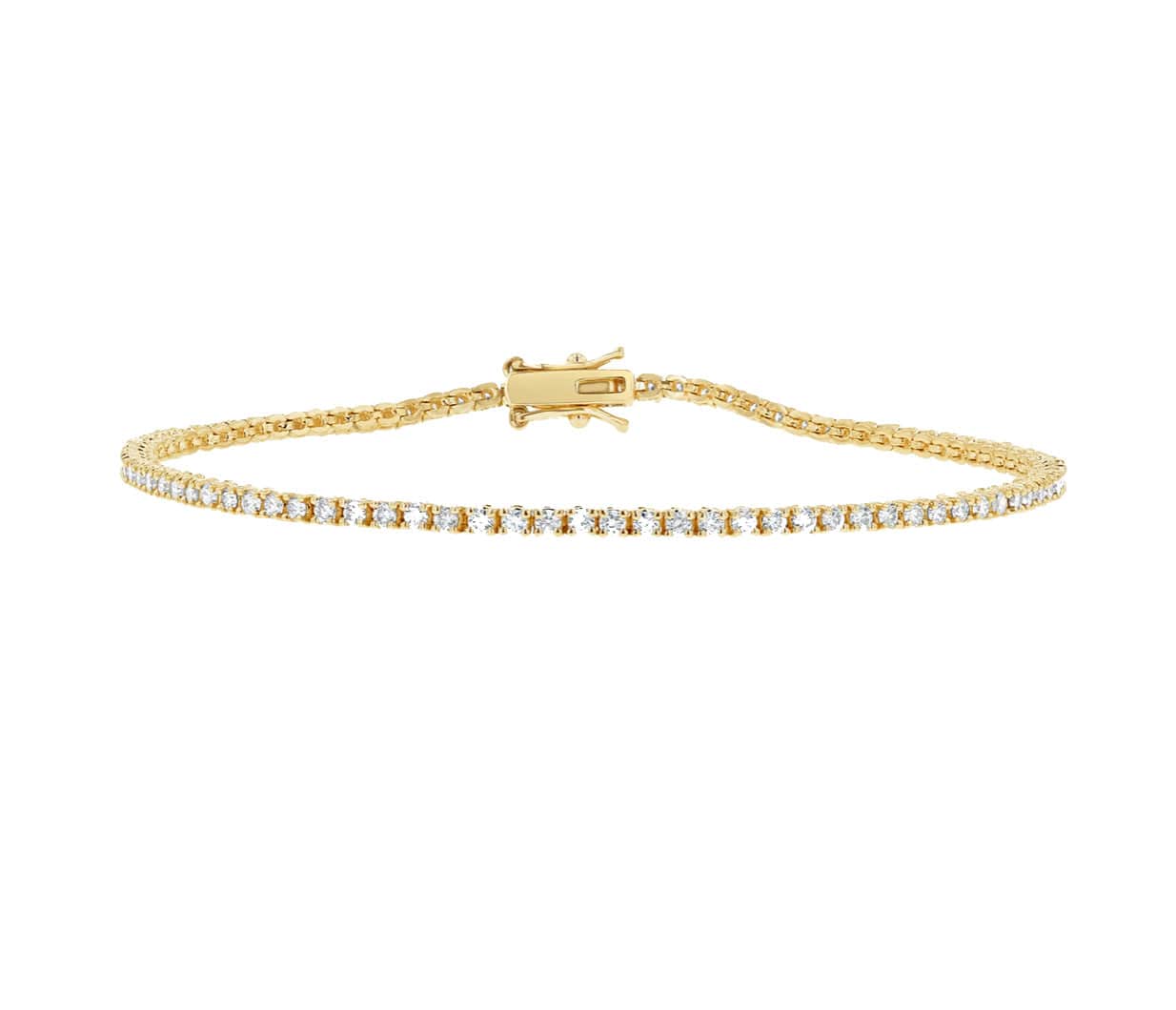 Bracelets 6" / yellow gold Mini 14K Gold and Diamond Tennis Bracelet  1-1.3 ct 4-Prong Setting