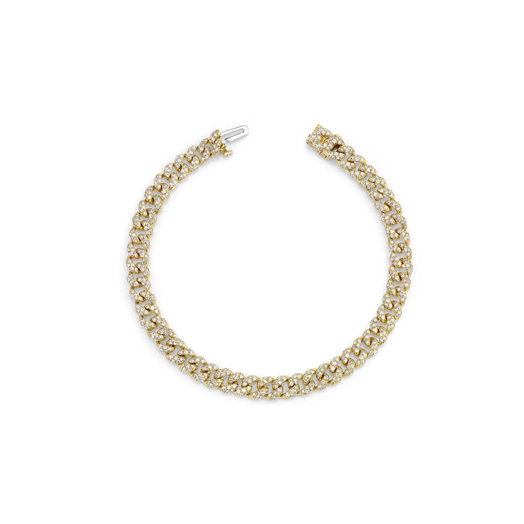 Bracelets Mini 14K Gold & Micro-Pave Diamonds Cuban Chain Bracelet Signature Piece