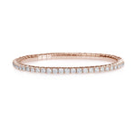 Bracelets XS:  45mm / Rose Gold / 3.05-3.95 Carats Diamonds TW Stretch & Stack Round Diamond Tennis Bracelet, 4.5 Carats, Lab Grown