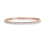 Bracelets XS:  45mm / Rose Gold / 3.05-3.95 Carats Diamonds TW Stretch & Stack Round Diamond Tennis Bracelet, 4.5 Carats, Lab Grown