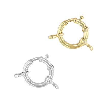 Charms & Pendants 14K & 18K  Gold Round Spring Carabiner Charm Enhancer/Connector Link