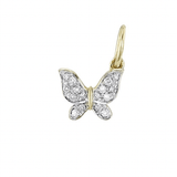 Charms & Pendants 14K Gold Butterfly and Diamond Charm